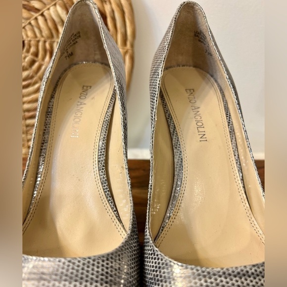 Enzo Angiolini Eamerryann Silver/Gold Peep Toe Size 7.5 - Picture 7 of 13